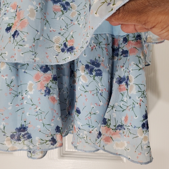 Bailey Blue Floral Print Layered Dress size Med - Picture 3 of 5